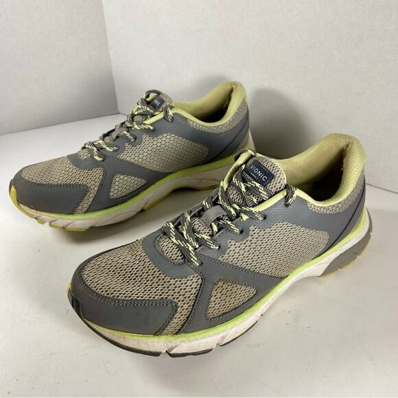 Vionic Shoes - VIONIC women shoe 8 gray and green lace athletic sneakers comfort tennis walking